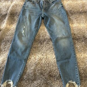 Women's Blue Distressed Jeans